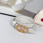 The Bold Edition Revesible Belt 30mm White Calfskin Gold Buckle