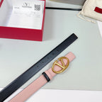 The Bold Edition Reversible Belt 30mm Light Pink Black Calfskin Gold Buckle