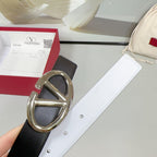 The Bold Edition Reversible Belt 30mm Black White Calfskin Silver Buckle