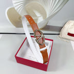 The Bold Edition Reversible Belt 30mm Brown White Calfskin Silver Buckle