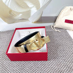 The Bold Edition Reversible Belt 30mm Gold Metalic Black Calfskin Gold Buckle