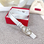 The Bold Edition Reversible Belt 30mm Silver Metalic White Calfskin Silver Buckle