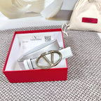 The Bold Edition Reversible Belt 30mm Silver Metalic White Calfskin Silver Buckle