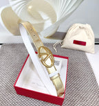 The Bold Edition Reversible Belt 30mm Gold Metalic White Calfskin Gold Buckle