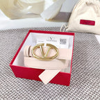 The Bold Edition Reversible Belt 30mm Pastel Pink Calfskin Gold Buckle
