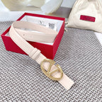 The Bold Edition Reversible Belt 30mm Pastel Pink Calfskin Gold Buckle