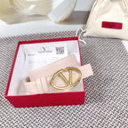 The Bold Edition Reversible Belt 30mm Pastel Pink Calfskin Gold Buckle
