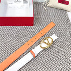 The Bold Edition Reversible Belt 30mm White Brown Calfskin Gold Buckle