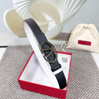 The Bold Edition Reversible Belt 30mm Black White Grained Calfskin Black Buckle