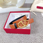 The Bold Edition Reversible Belt 30mm Brown Black Grained Calfskin Gold Buckle