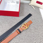 The Bold Edition Reversible Belt 30mm Brown Black Grained Calfskin Gold Buckle