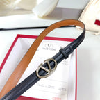 The Bold Edition Belt 20mm Black Brown Calfskin Silver Buckle