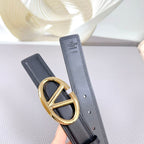 The Bold Edition Belt 34mm Black Calfskin Light Gold Buckle