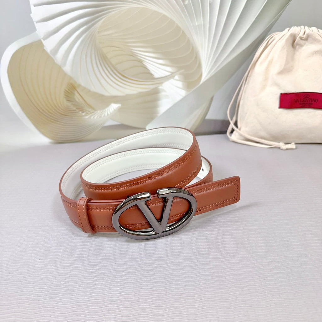 The Bold Edition Belt 30mm Brown White Calfskin Black Buckle