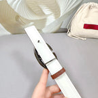 The Bold Edition Belt 30mm Brown White Calfskin Black Buckle