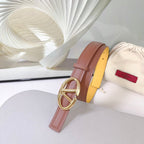The Bold Edition Belt 30mm Brown Yellow Calfskin Shiny Gold Buckle