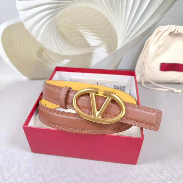 The Bold Edition Belt 30mm Brown Yellow Calfskin Gold Buckle