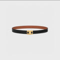 CL MEDIUM 25 MM REVERSIBLE FRAMED TRIOMPHE BELT BLACK AND BRONZE BROWN CALFSKIN GOLD HARDWARE
