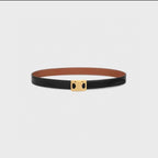 CL MEDIUM 25 MM REVERSIBLE FRAMED TRIOMPHE BELT BLACK AND BRONZE BROWN CALFSKIN GOLD HARDWARE