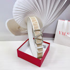 Valenti Toilde Iconographe Belt 40mm White Beige Calfskin Silver Hammered-effect Buckle