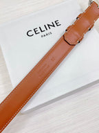 CEL Silver Western 25mm Belt Brown Cowhide 181046