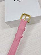 CEL Gold Western 25mm Belt Pink Cowhide 181045