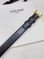 CEL Gold Western 25mm Belt Black Cowhide 181040