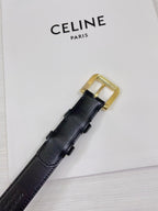CEL Gold Western 25mm Belt Black Cowhide 181040