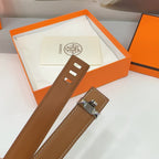 Collier De Chien Belt 30mm Gold Epsom Silver Buckle