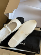 mary janes white black lambskin grosgrain