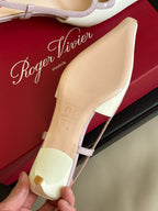 Viv Canard Slingback Pumps 55 in Patent White Violet Leather
