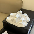 dad sandal white quilted lambskin
