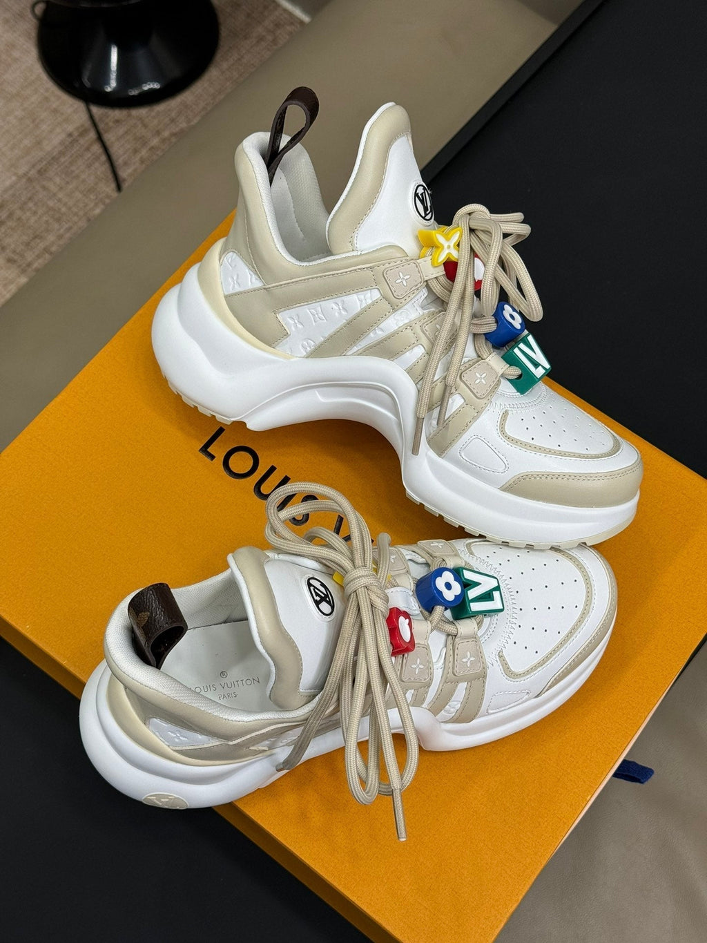 LV Archlight Sneaker White Mix Beige Calfskin