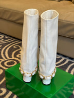 CC 25 High Boot White Calfskin 409133