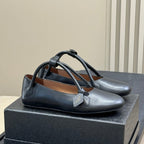 ALAIA Le Teckel Ballet Flats Black Sheepskin 468731