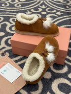 MiuMiu snow boots brown suede wool 521939