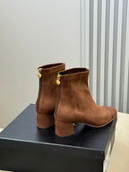 CC 26FW Ankle Boot Brown Suede Fabric 621277