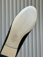 CC 26ss Ballet Flats Black Tweed Fabric 623151