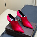 Alaia 26  Pointed-Toe High Heels 70 Red Genuine Leather 621723