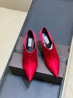Alaia 26  Pointed-Toe High Heels 70 Red Genuine Leather 621723
