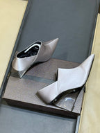 Alaia 26  Pointed-Toe High Heels 70 Gray Genuine Leather 621722