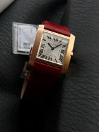 Tank Francaise Pink Gold Case Red Leather Strap