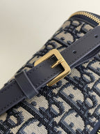 CD East-West cylindrical bag 27 blue jacquard canvas