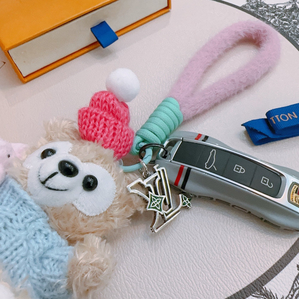 LV Disney Duffy Bear Plush Bag Blue mix Colors Charm