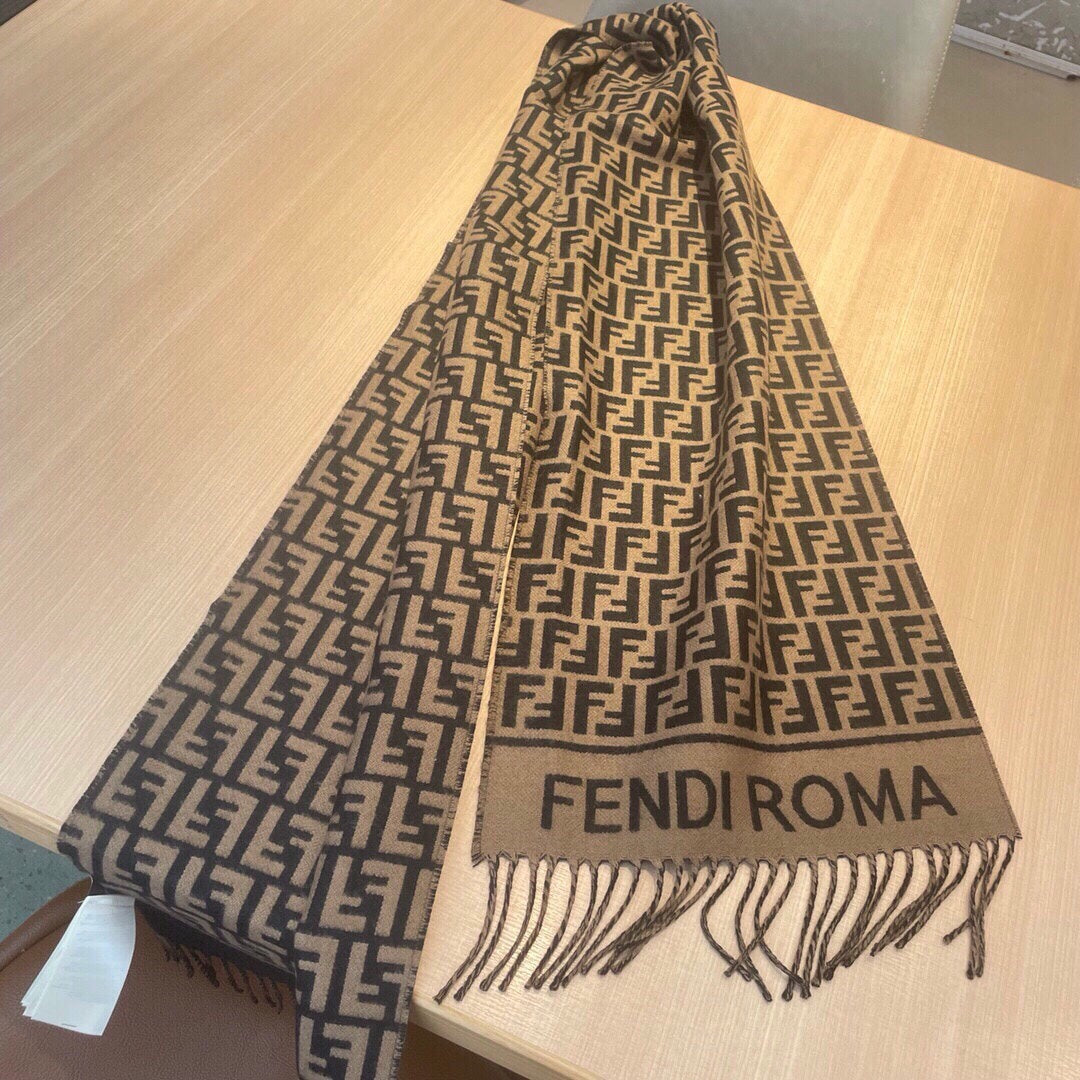ROMA 190 FF SCRAF IN BROWN MIX BLACK WOOL AND CASHMERE