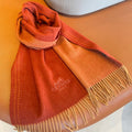 SCARF 180CM RED ORANGE CASHMERE