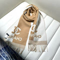 CC Scarf 200 CM In White Mix Brown Wool And Cashmere 418270