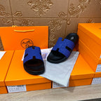 HM IZMIR SLIPPER COBALT CALFSKIN