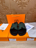 HM IZMIR SLIPPER PEACOCK CALFSKIN