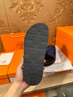 HM IZMIR SLIPPER NAVY CALFSKIN
